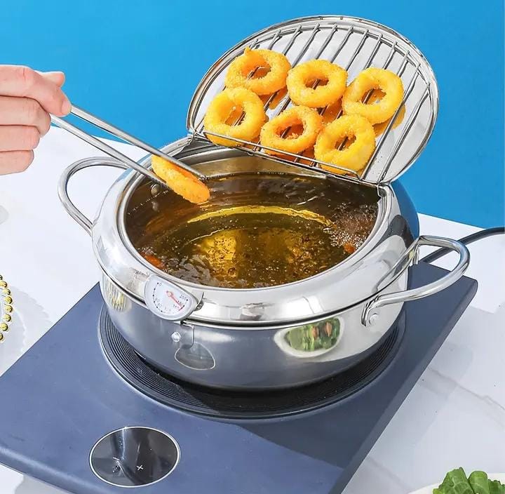 Olla Japonesa con Termometro para Frituras con Tapa y Escurridor