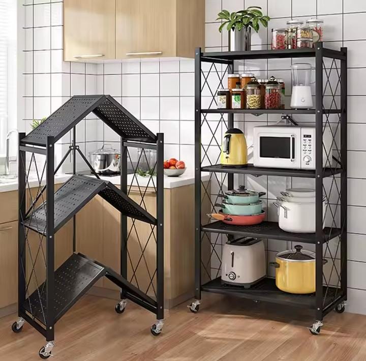 Estante Plegable de 5 Niveles para Cocina, Habitacion y Libros Multiusos